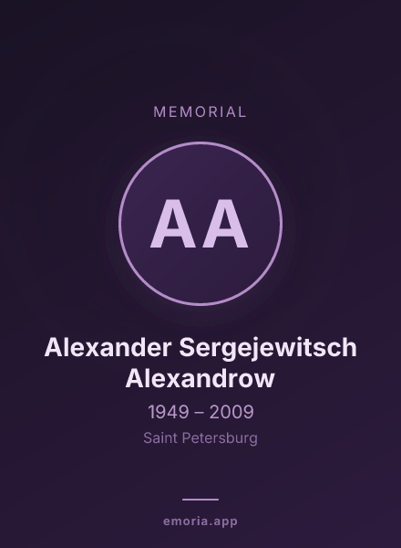 Memorial portrait of Alexander Sergejewitsch Alexandrow