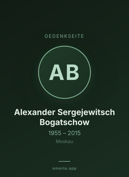Gedenkportrait von Alexander Sergejewitsch Bogatschow