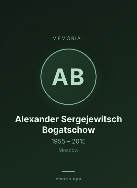 Memorial portrait of Alexander Sergejewitsch Bogatschow