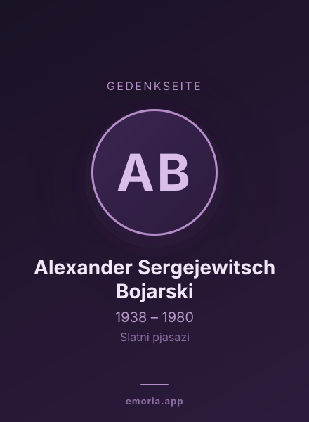 Gedenkportrait von Alexander Sergejewitsch Bojarski