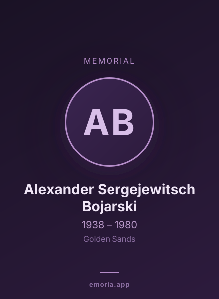 Memorial portrait of Alexander Sergejewitsch Bojarski