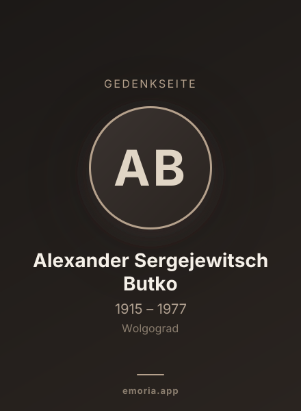 Gedenkportrait von Alexander Sergejewitsch Butko