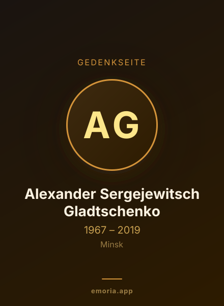 Gedenkportrait von Alexander Sergejewitsch Gladtschenko