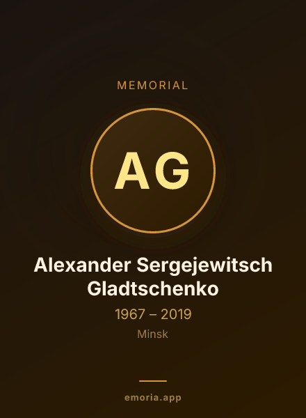 Memorial portrait of Alexander Sergejewitsch Gladtschenko