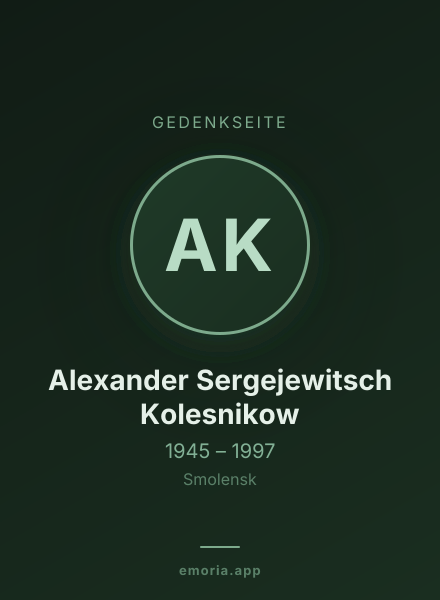 Gedenkportrait von Alexander Sergejewitsch Kolesnikow