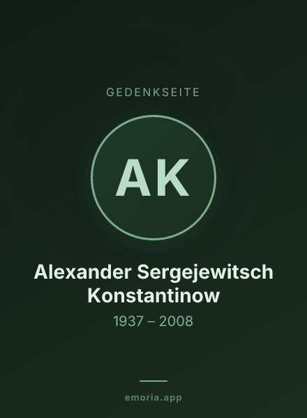 Gedenkportrait von Alexander Sergejewitsch Konstantinow