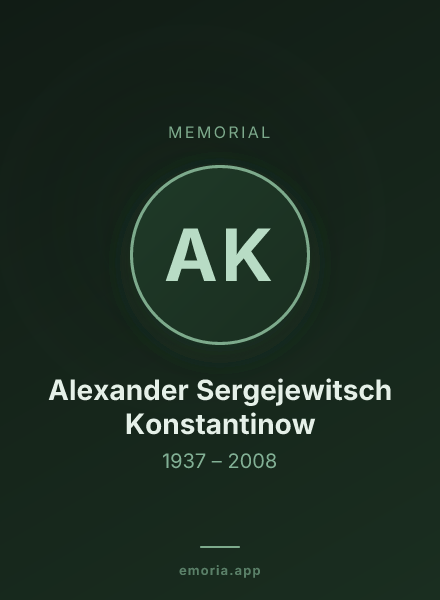 Memorial portrait of Alexander Sergejewitsch Konstantinow