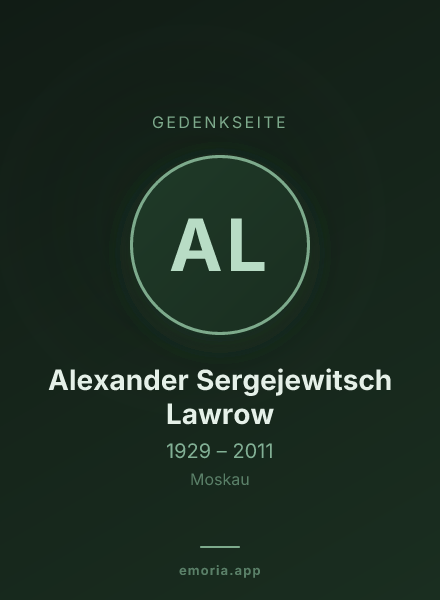 Gedenkportrait von Alexander Sergejewitsch Lawrow