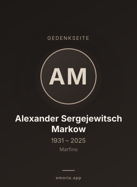 Gedenkportrait von Alexander Sergejewitsch Markow