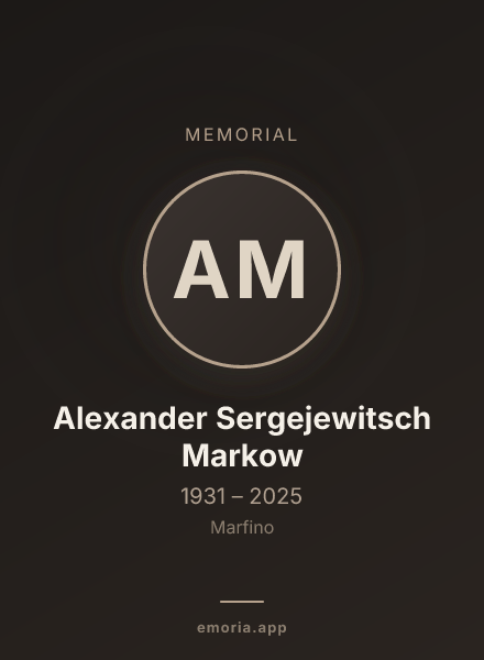 Memorial portrait of Alexander Sergejewitsch Markow