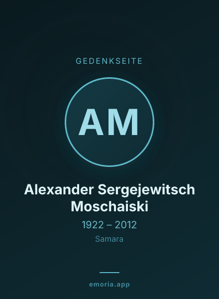 Gedenkportrait von Alexander Sergejewitsch Moschaiski