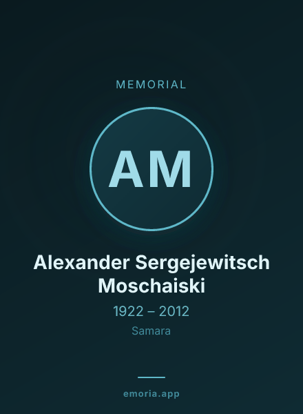 Memorial portrait of Alexander Sergejewitsch Moschaiski