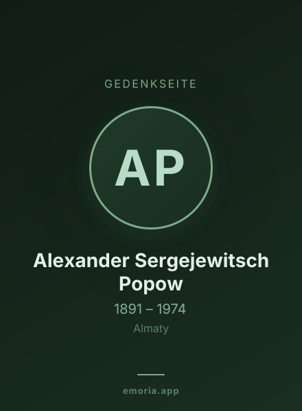Gedenkportrait von Alexander Sergejewitsch Popow