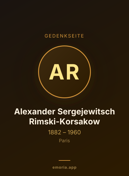 Gedenkportrait von Alexander Sergejewitsch Rimski-Korsakow