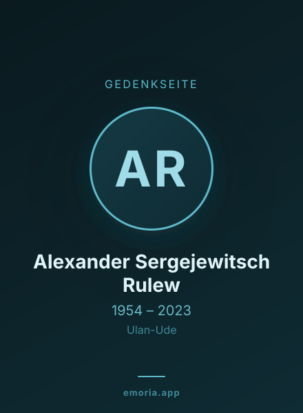 Gedenkportrait von Alexander Sergejewitsch Rulew