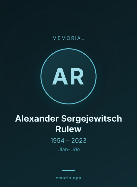Memorial portrait of Alexander Sergejewitsch Rulew