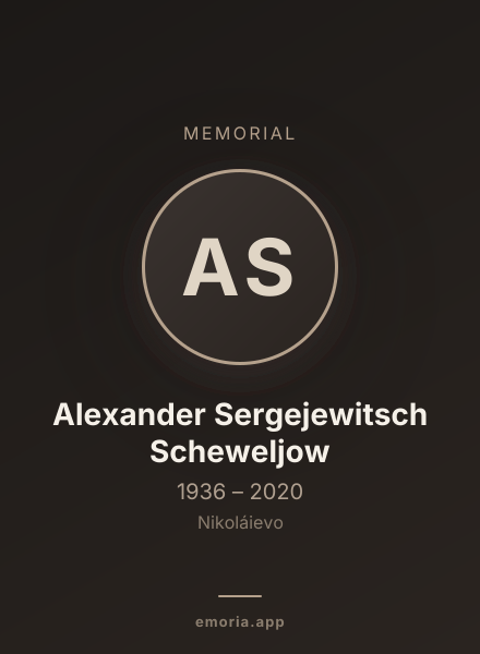 Memorial portrait of Alexander Sergejewitsch Scheweljow
