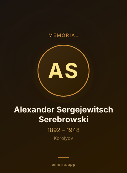Memorial portrait of Alexander Sergejewitsch Serebrowski