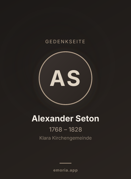 Gedenkportrait von Alexander Seton