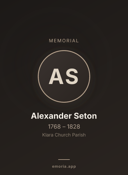 Memorial portrait of Alexander Seton