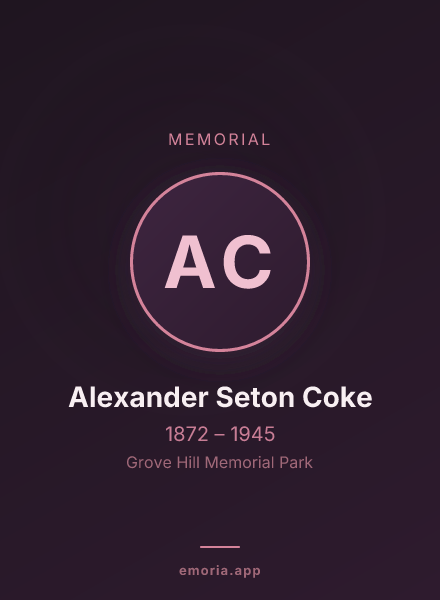 Memorial portrait of Alexander Seton Coke