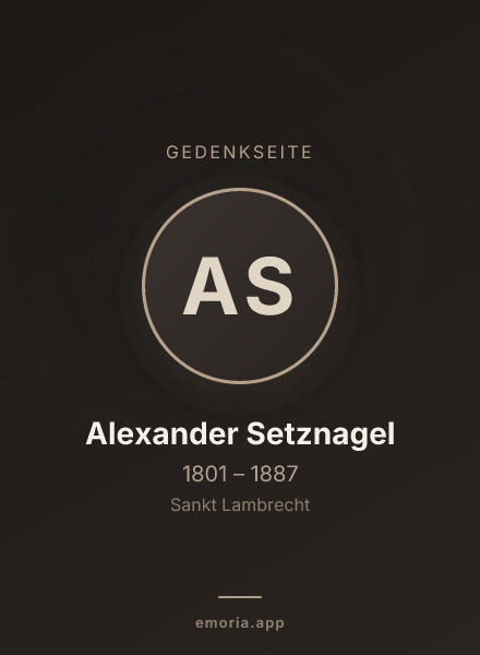 Gedenkportrait von Alexander Setznagel