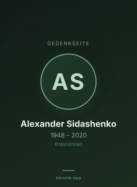 Gedenkportrait von Alexander Sidashenko