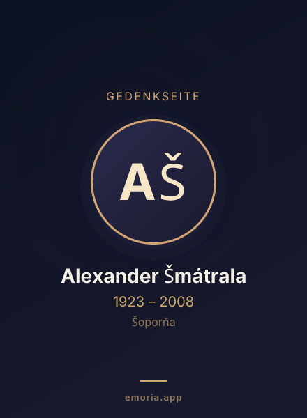Gedenkportrait von Alexander Šmátrala