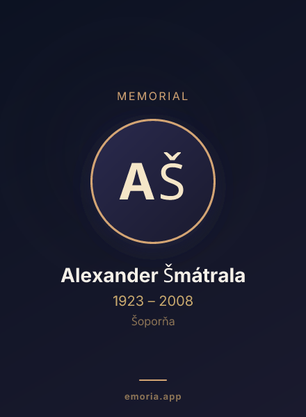 Memorial portrait of Alexander Šmátrala