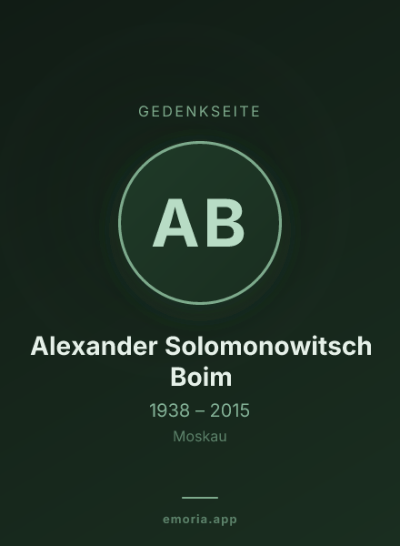 Gedenkportrait von Alexander Solomonowitsch Boim