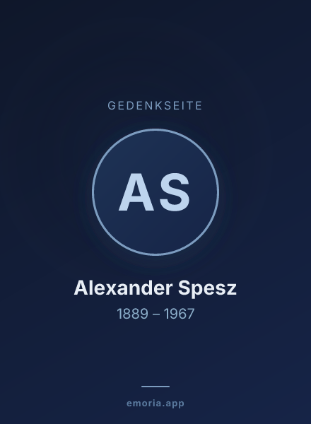 Gedenkportrait von Alexander Spesz