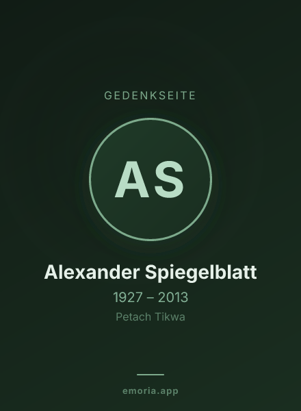 Gedenkportrait von Alexander Spiegelblatt