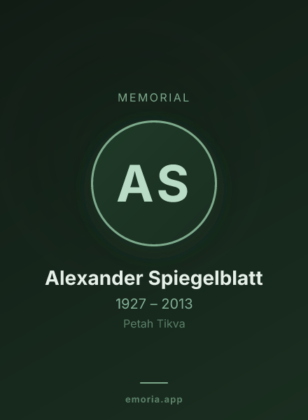 Memorial portrait of Alexander Spiegelblatt