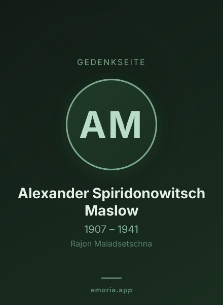 Gedenkportrait von Alexander Spiridonowitsch Maslow