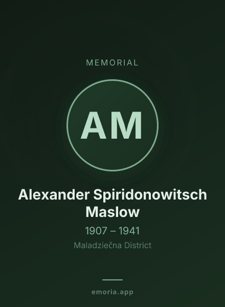 Memorial portrait of Alexander Spiridonowitsch Maslow