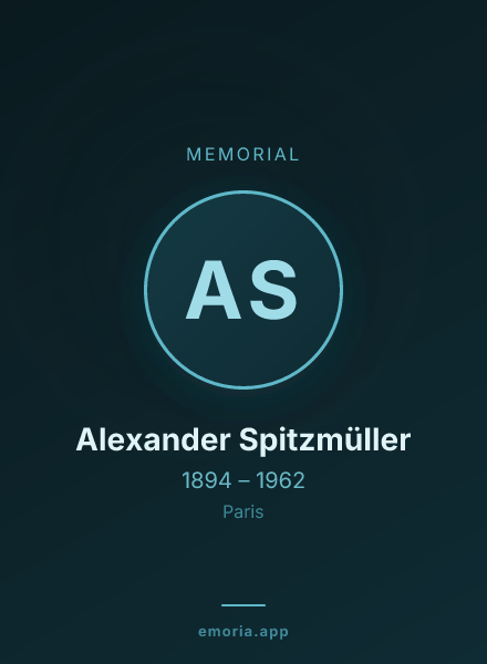 Memorial portrait of Alexander Spitzmüller