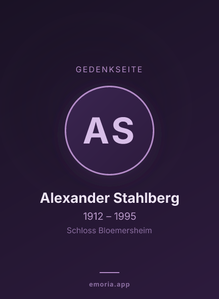 Gedenkportrait von Alexander Stahlberg