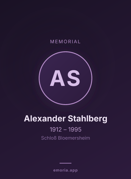 Memorial portrait of Alexander Stahlberg