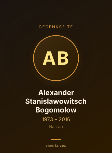 Gedenkportrait von Alexander Stanislawowitsch Bogomolow