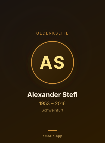 Gedenkportrait von Alexander Stefi