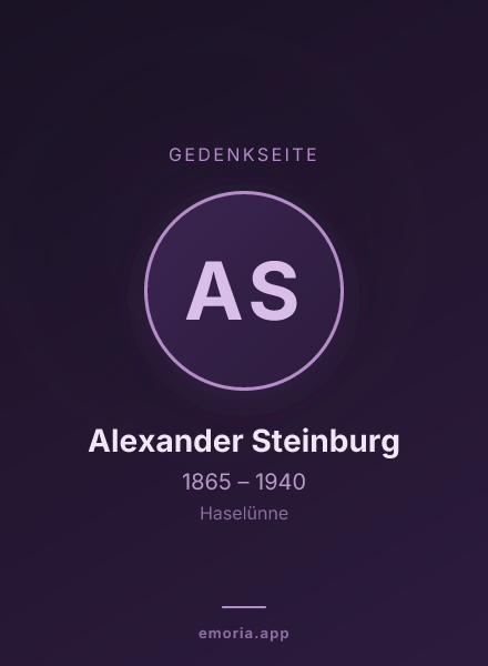 Gedenkportrait von Alexander Steinburg