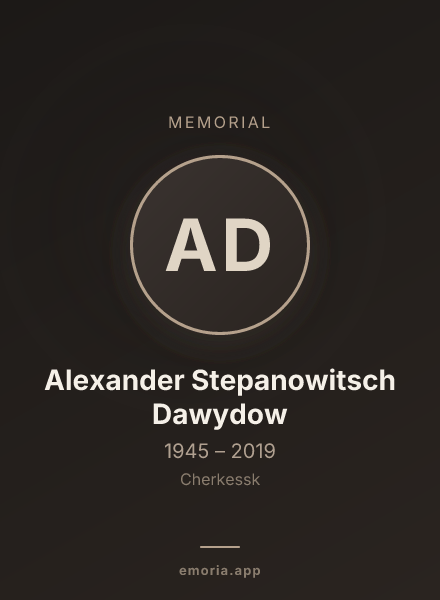 Memorial portrait of Alexander Stepanowitsch Dawydow