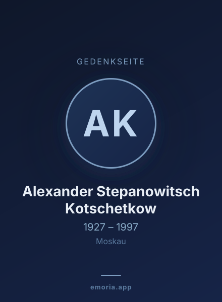 Gedenkportrait von Alexander Stepanowitsch Kotschetkow