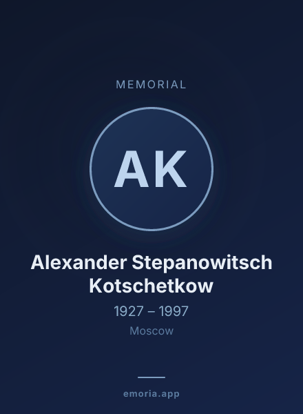 Memorial portrait of Alexander Stepanowitsch Kotschetkow