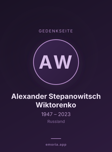 Gedenkportrait von Alexander Stepanowitsch Wiktorenko