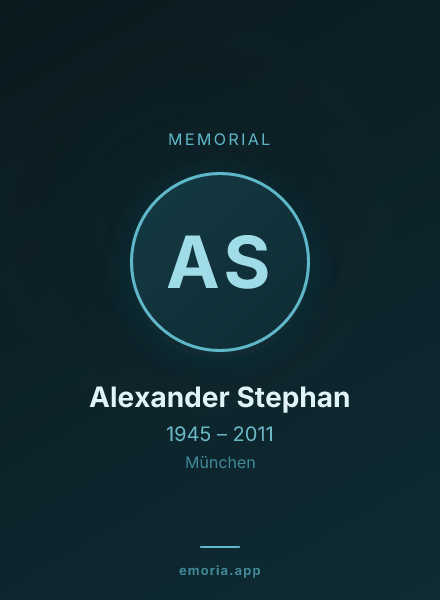 Memorial portrait of Alexander Stephan