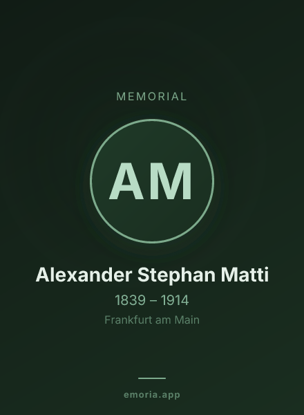 Memorial portrait of Alexander Stephan Matti