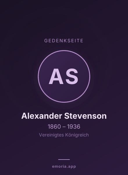 Gedenkportrait von Alexander Stevenson