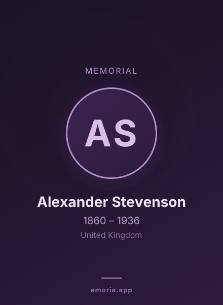 Memorial portrait of Alexander Stevenson