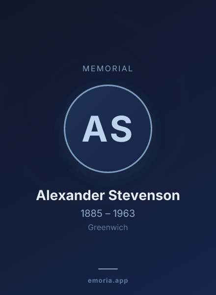 Memorial portrait of Alexander Stevenson